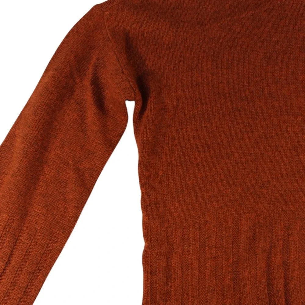 Madewell‎ Sweater Womens Rust Orange Ribbed Pullover Crew Neck Winter Outdoor